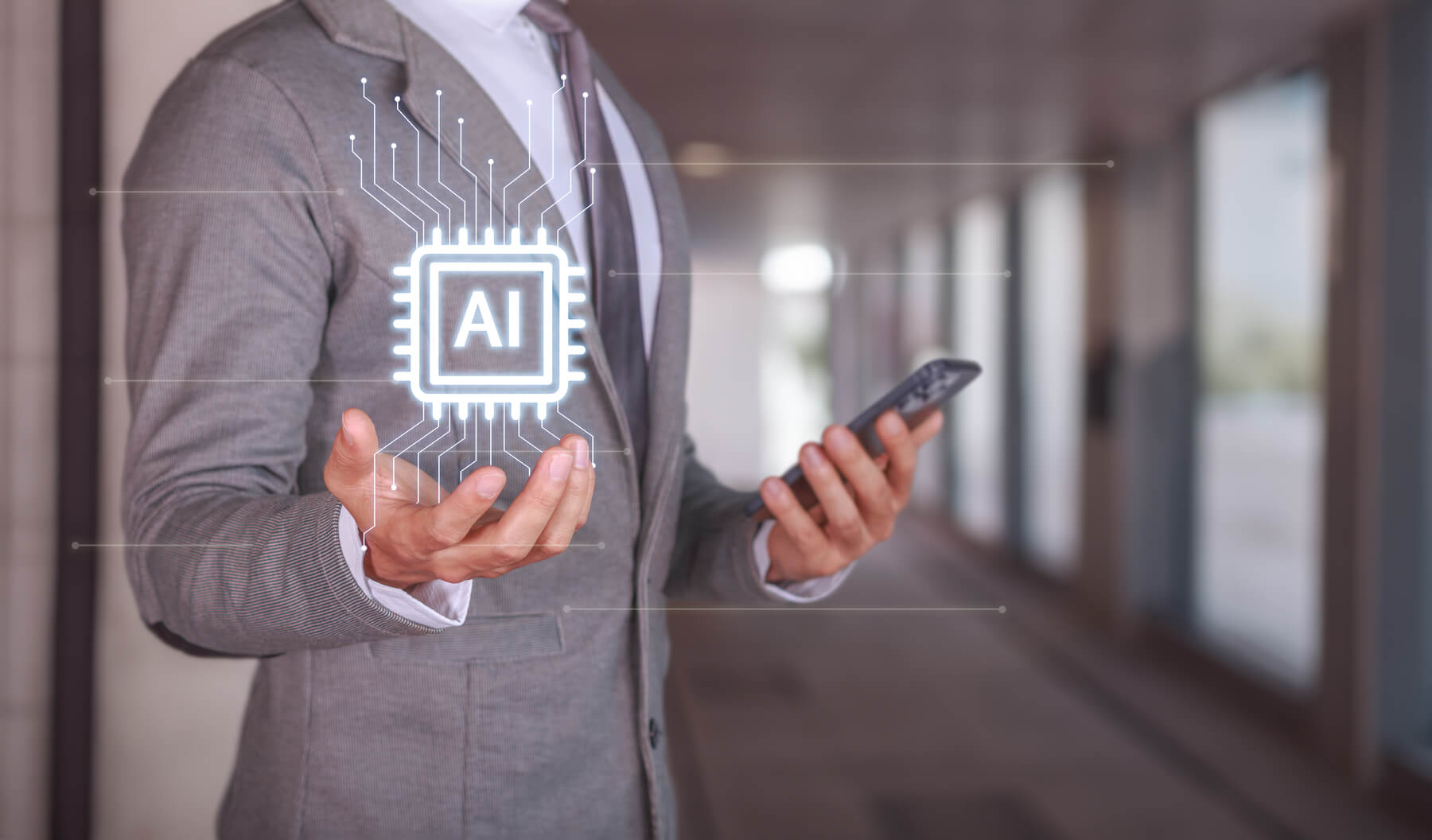 businessman holding smartphone with ai technology 2024 12 06 07 15 04 utc