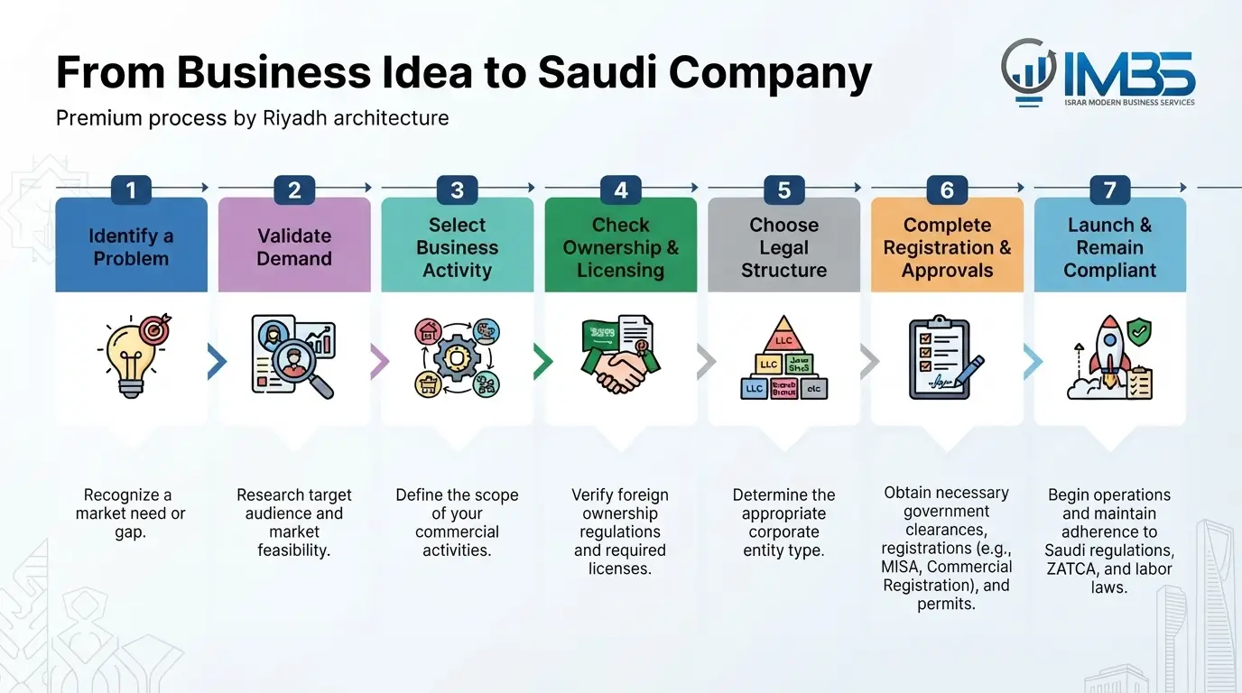 Top 15 Business Ideas to Start in Saudi Arabia in 2026 7 Steps from business idea to company setup in Saudi Arabia