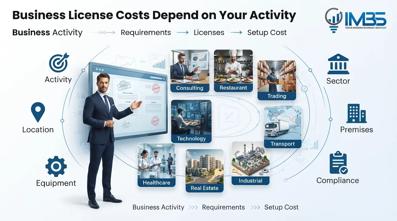 Business license costs in Saudi Arabia depend on business activity and sector