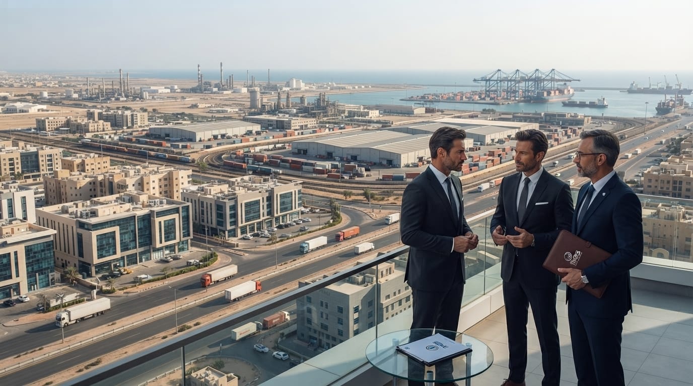 Dammam business district and industrial logistics environment in Saudi Arabia