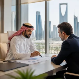 Professional Saudi Premium Residency consultation between advisor and international investor